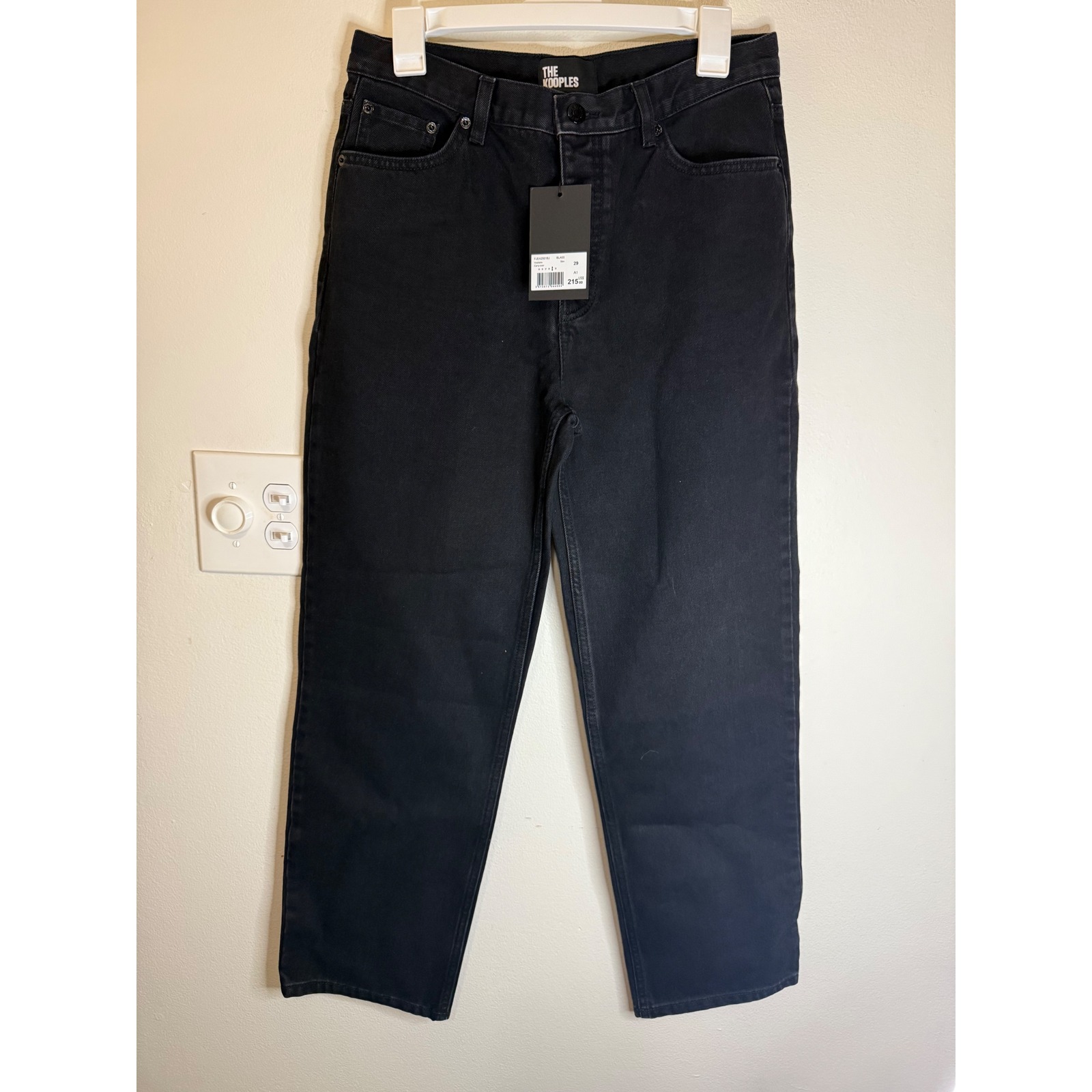 The Kooples Black Denim Wide Leg Vestiaire Carry-Over Slim Size 29 Nwt